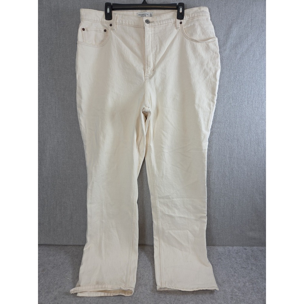 Abercrombie & Fitch 90s Straight Ultra High Rise Jeans Curve Love 18/34 Ivory